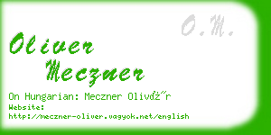 oliver meczner business card